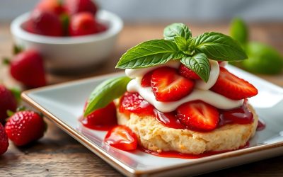 recipe:Quick Summery Pudding: Cheat’s Strawberry & Basil Shortcake Pots